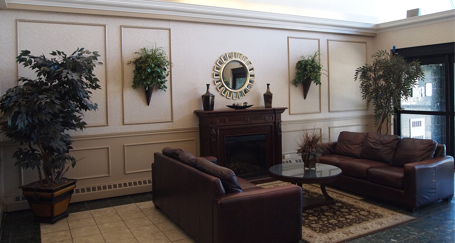 Lobby of a luxury apartment building in London, Ontario