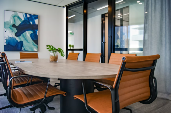 Interior design of a meeting room in an office