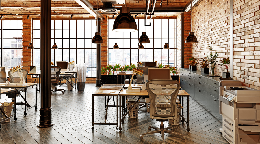 An open-concept office space in London, Ontario